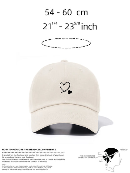 1 Piece Hearts Print Baseball Cap For Men And Women