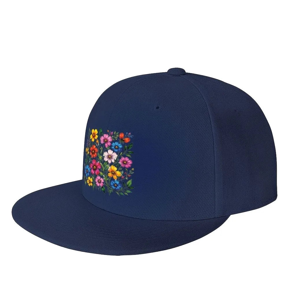 Colorful Floral Bouquet Snapback Cap