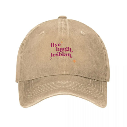 Live Laugh Lesbian Pride Graphic Baseball Cap