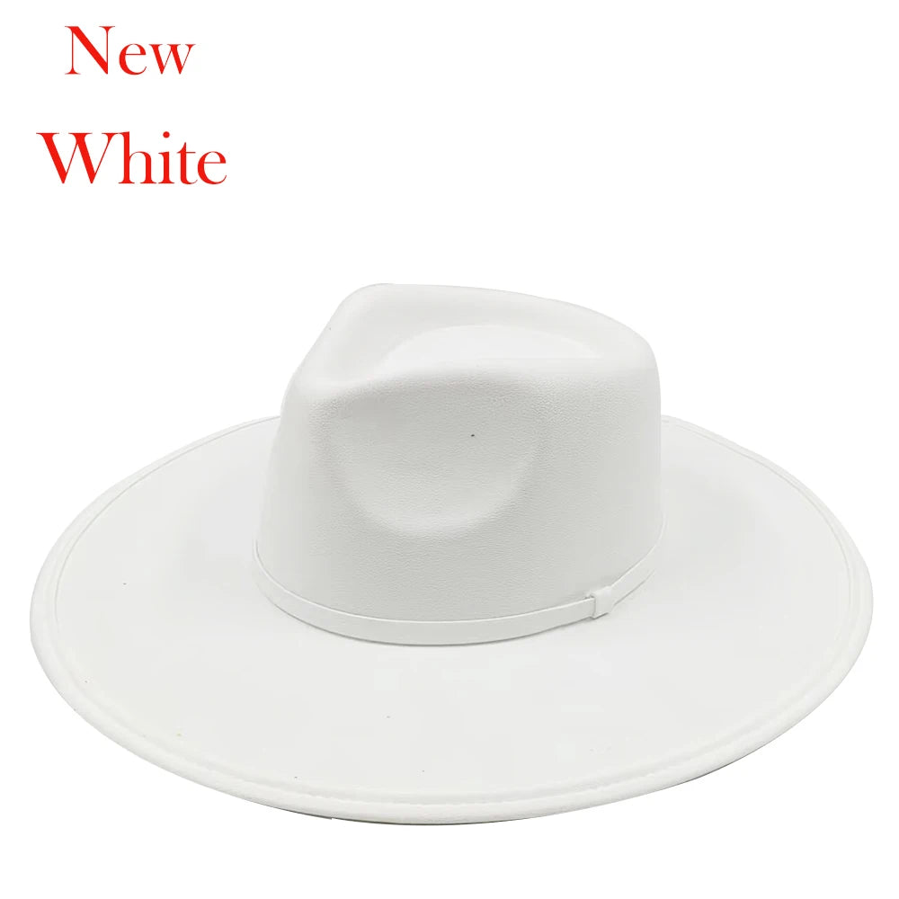 Suede Fedora Painting Felt Hats For Men And Women, Hand Sewn Fedora Adjustable Fall Winter Fashion Party Hats And Gifts Size 56-58CM
