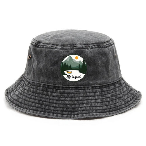 Optimistic Washed Cotton Bucket Hat Outdoor Gift Cap
