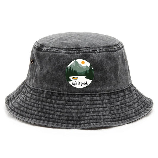 Optimistic Washed Cotton Bucket Hat Outdoor Gift Cap