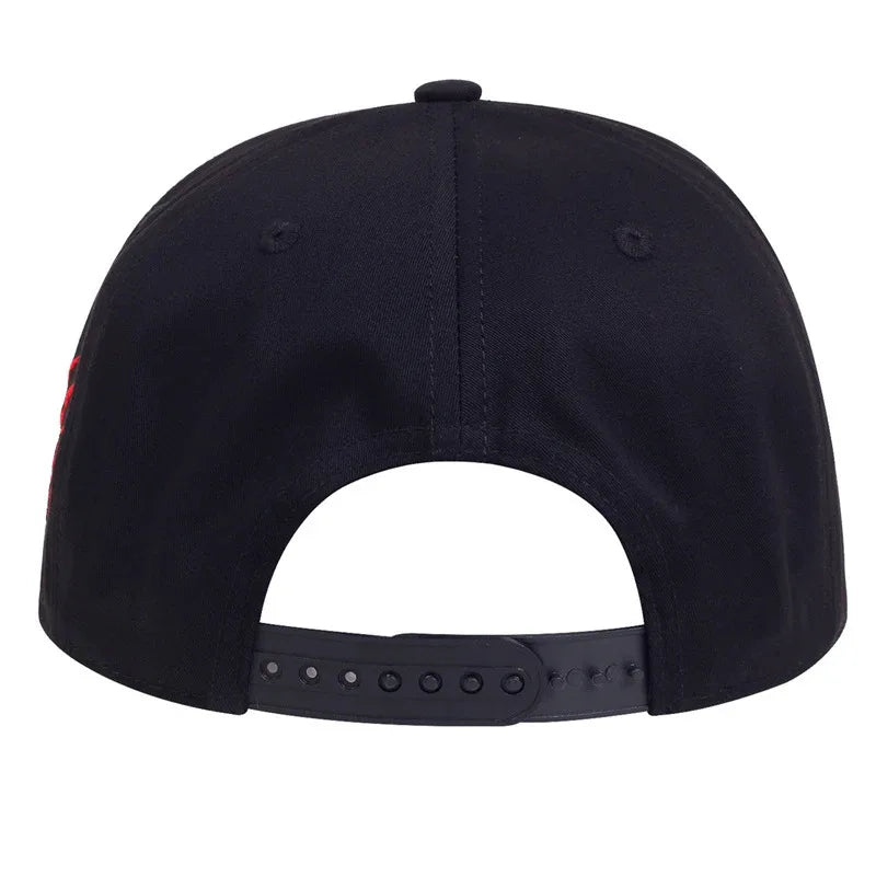 Black Tiger Embroidered Cotton Trucker Snapback cap