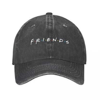 Vintage Friends Distressed Denim Baseball Cap Hat