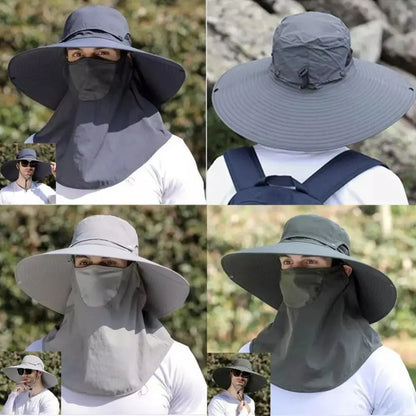 Quick-Dry Wide Brim Bucket Hat With Removable Flap