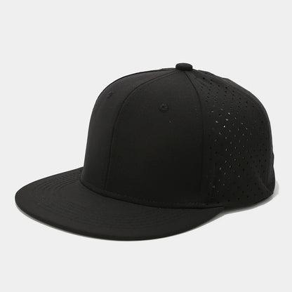 Full Closed Flat Brim Breathable Mesh Snapback Cap