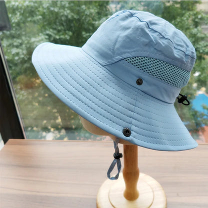 Kids Quick-Dry Mesh Breathable UV Protection Bucket Hat