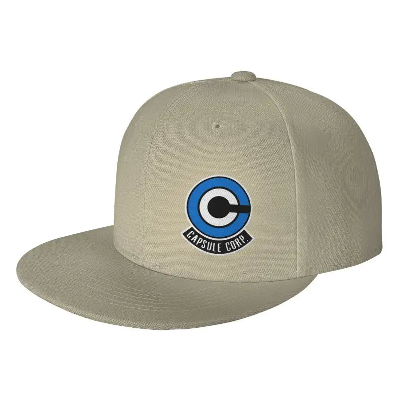 Flat Brim Hats Capsule Corp Print Baseball Cap