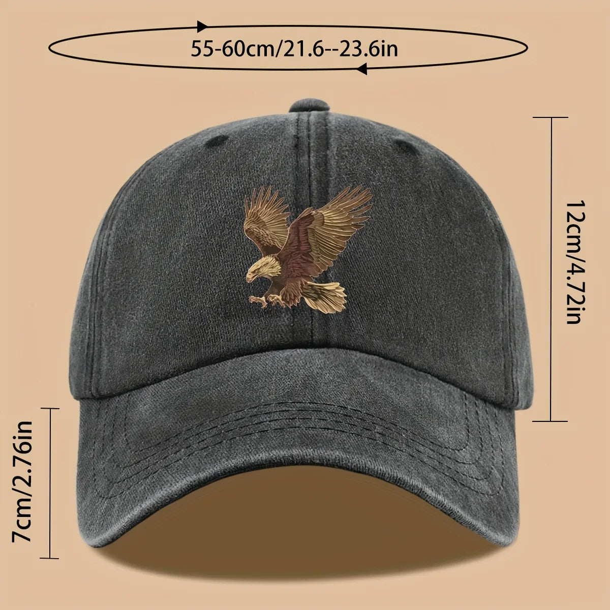 Eagle Print Outdoor Baseball Cap