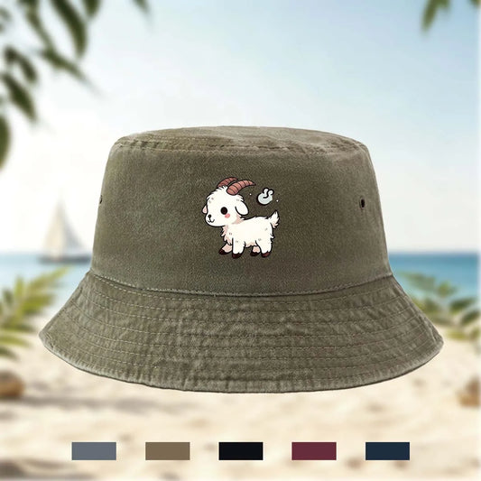 Printed White Lamb Bucket Hat