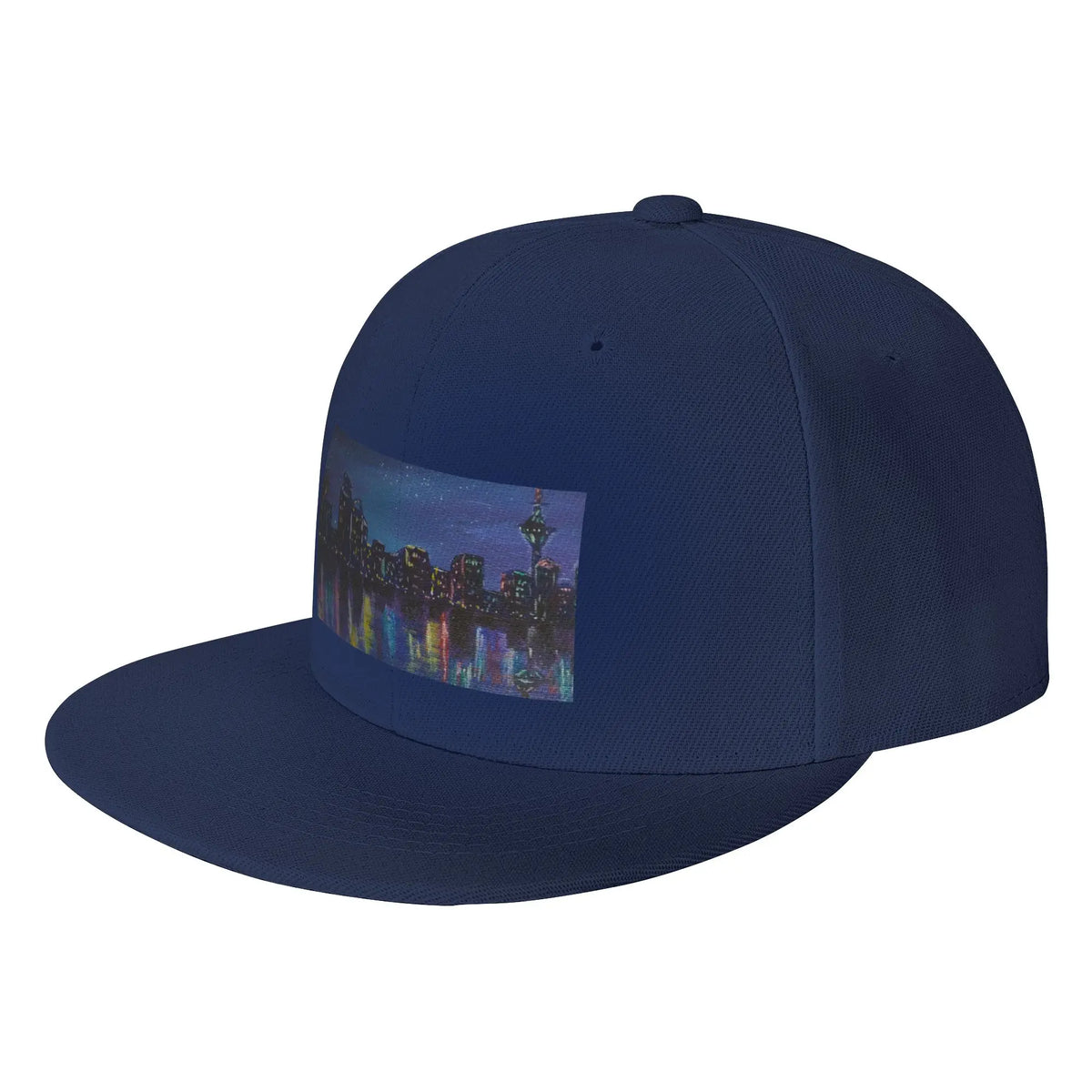 Colourful Cityscape Night Reflection Snapback Cap