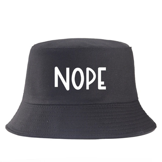 Funny Nope Letter Cotton Bucket Hat
