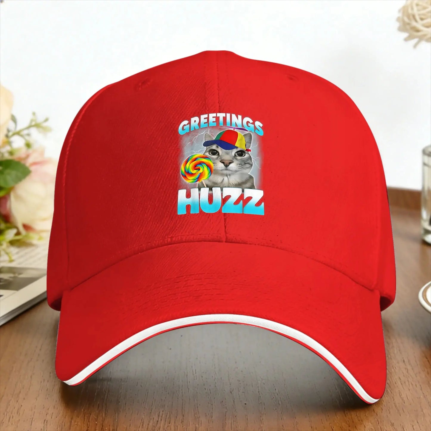 Greetings Huzz Cat Meme Outdoor Trucker Baseball Cap