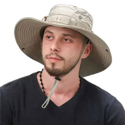 UV Protection Wide Brim Mesh Safari Bucket Hat