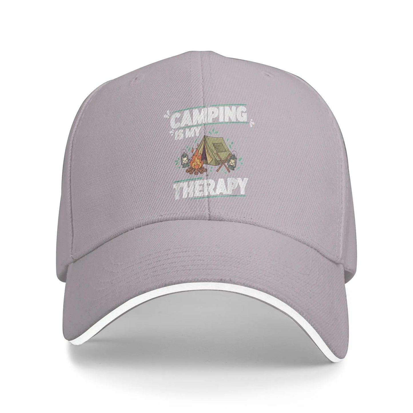 Camping Is My Therapy Funny Baseball Cap