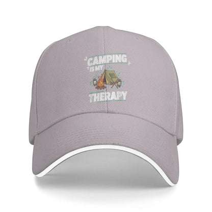 Camping Is My Therapy Funny Baseball Cap