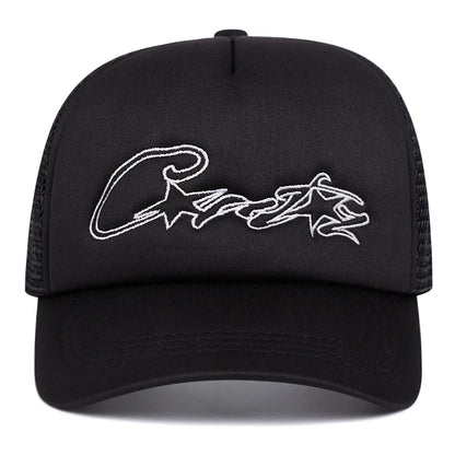 Fashion Simple New Breathable Mesh Hat Five Pointed Star