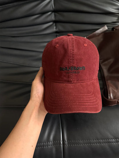 Korean Style Washed Baseball Cap With Letters