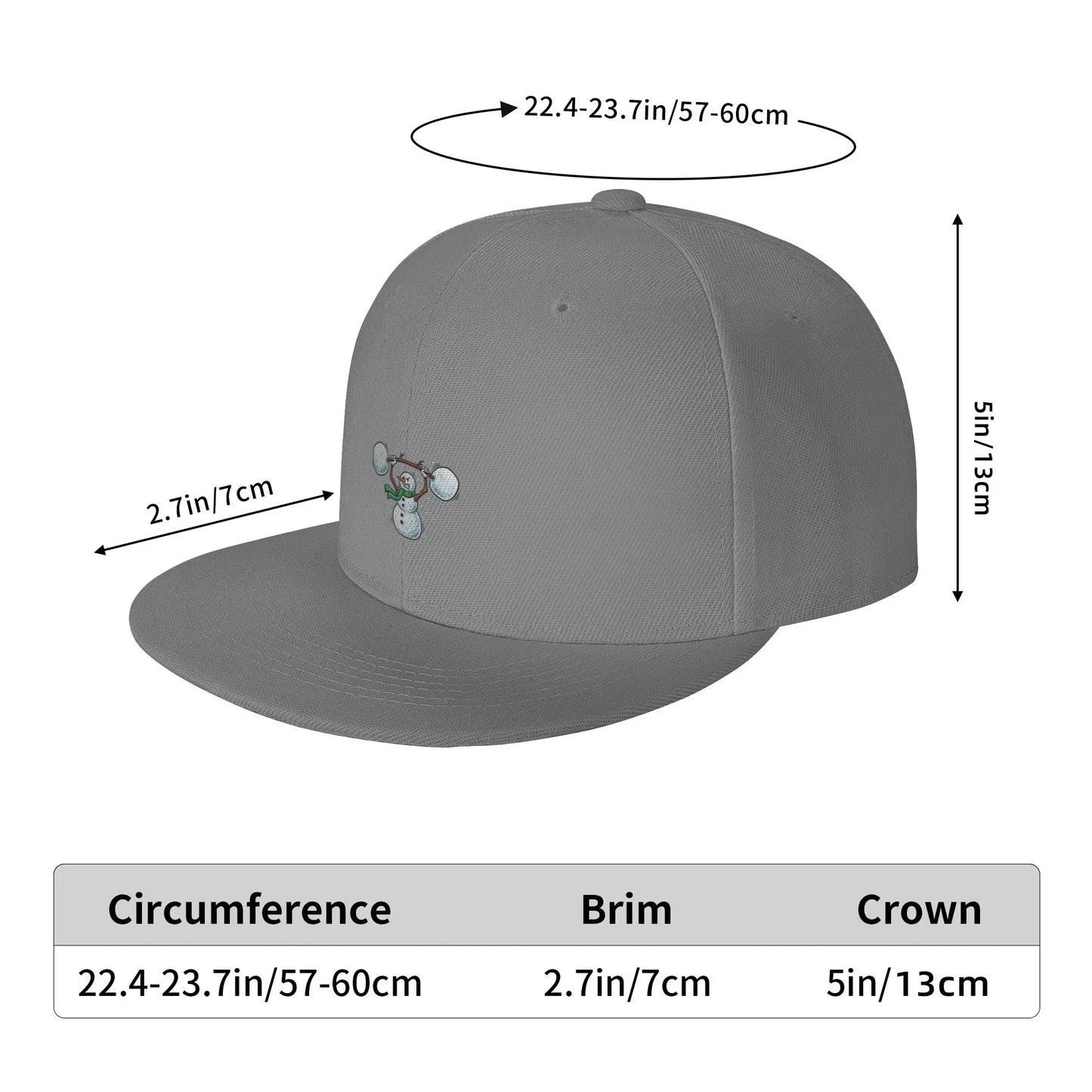 Fashion Weightlifting Snowman Christmas Snapback Cap