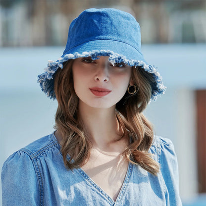 Trendy Bucket Hat Fisherman Bucket Hat Solid Color Retro Style