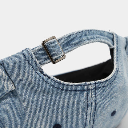 Retro Denim Docker Cap Splicing Style Brimless Caps