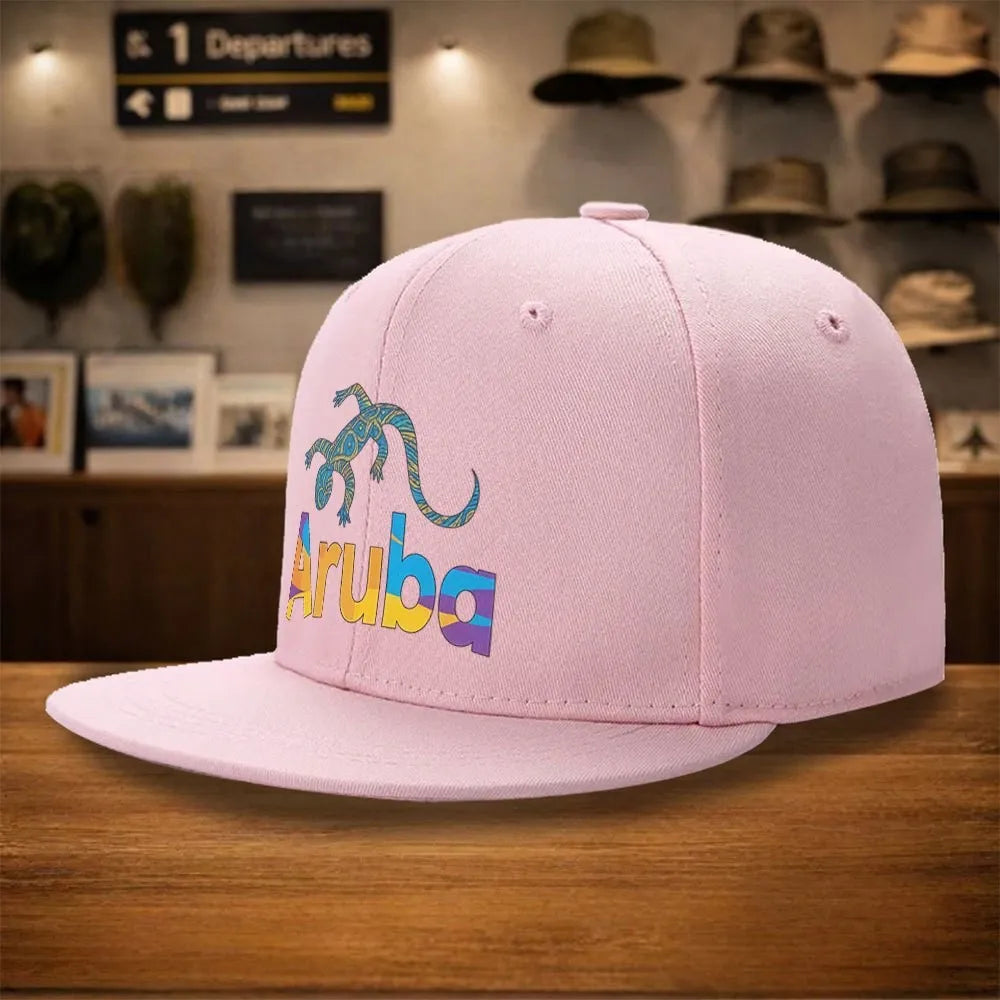 Aruba Lizard Geometric Pattern Casual Snapback Cap