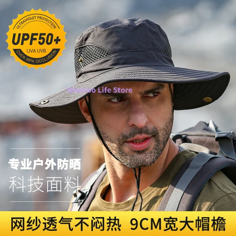 Anti-UV Mesh Wide Brim Outdoor Bucket Hat