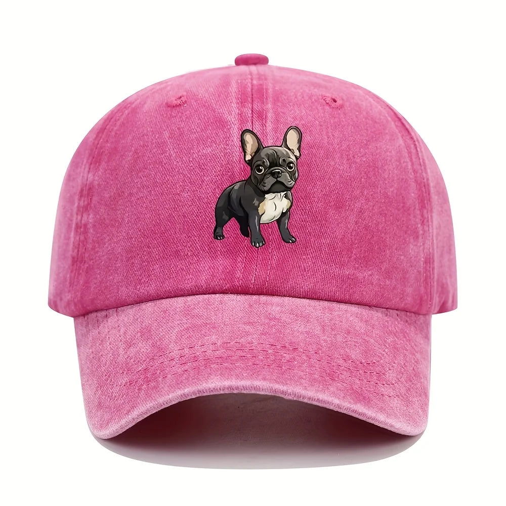Retro French Bulldog Dad Baseball Cap