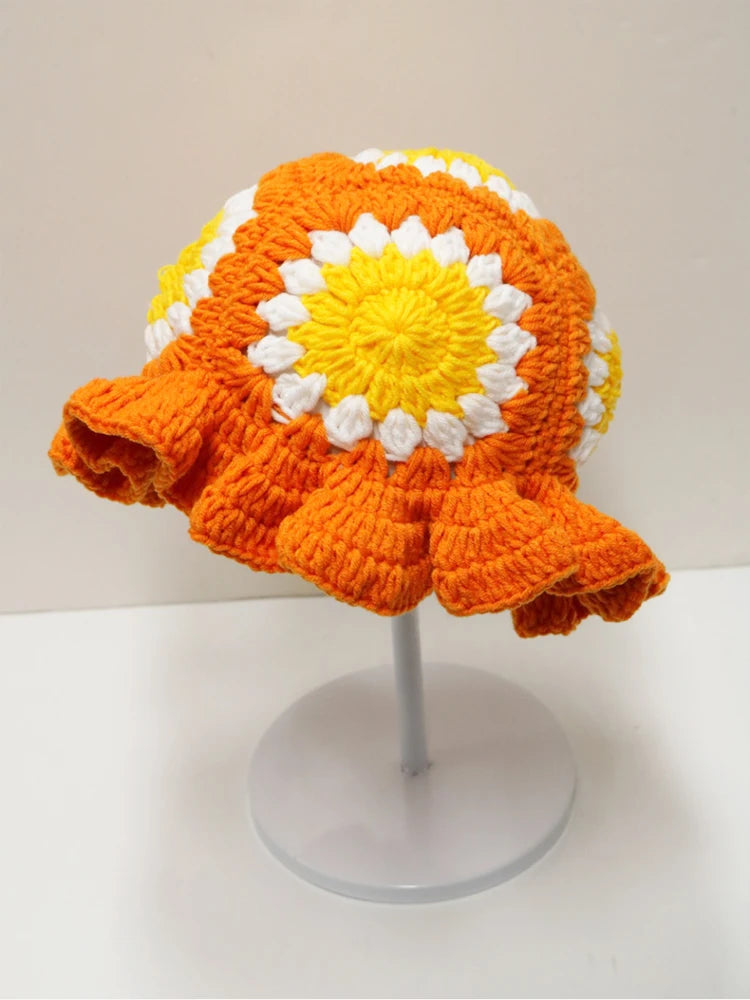 Sunflower Hollow Knitted Bucket Hat