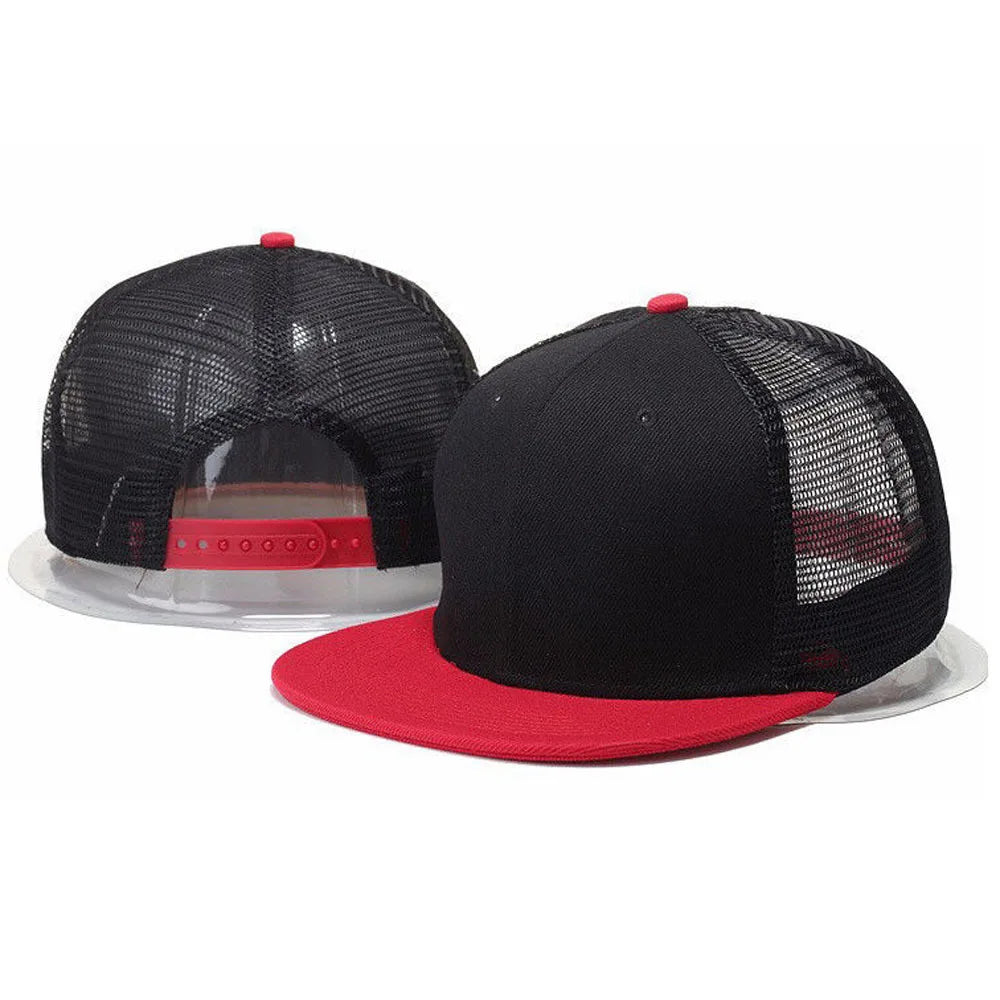 Rivet Embellished Hip-Hop Mesh Visor Snapback Cap