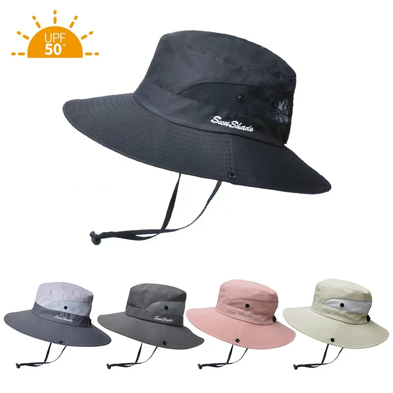 Wide Brim UV Protection Hiking Fishing Bucket Hat