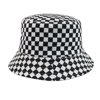 Black And White Checkered Chessboard Checkered Bucket Hat
