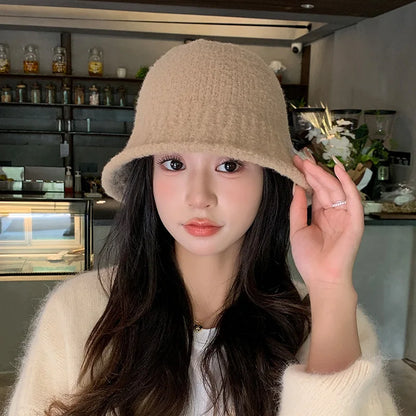 Unisex Retro Wool Knitted Winter Bucket Hat