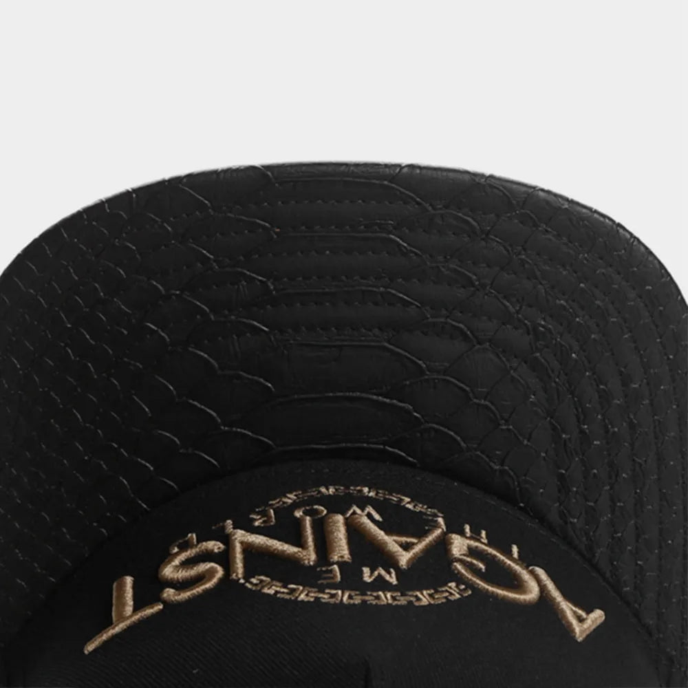 Skeleton Hand Skull Flat Bill Snapback Cap