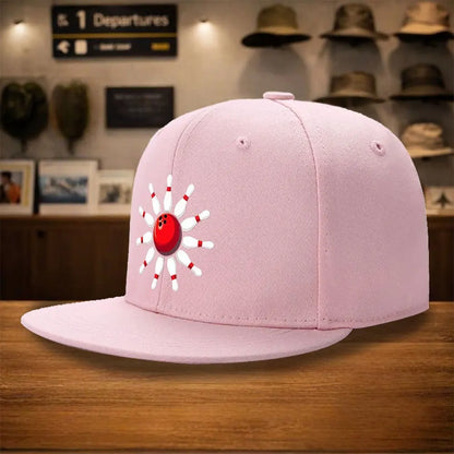 Bowling Pin Sun Graphic Snapback Cap