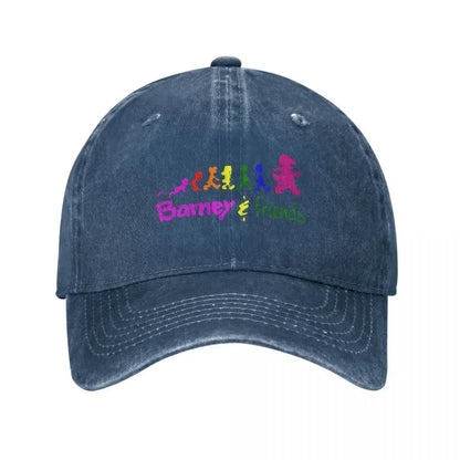 Barney Friends Classic Distressed Washed Baseball Cap