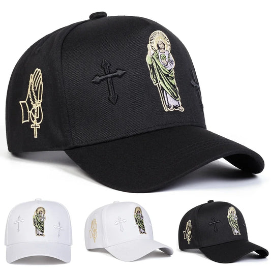 Unisex Cross Embroidery Baseball Caps