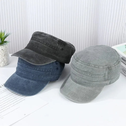 Big Head Man Large Size Pure Cotton Washed Flat Cap Outdoor Baseball Cap Fishing Sun Hat