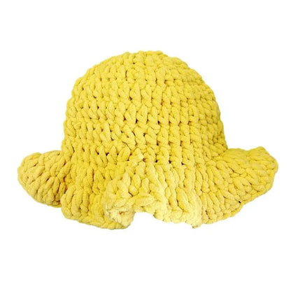 Women Handwoven Flouncing Crochet Bucket Hat