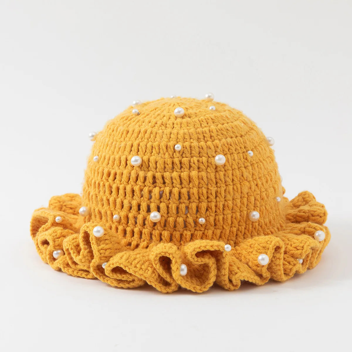 Women Handmade Crochet Ruffled Bucket Hat