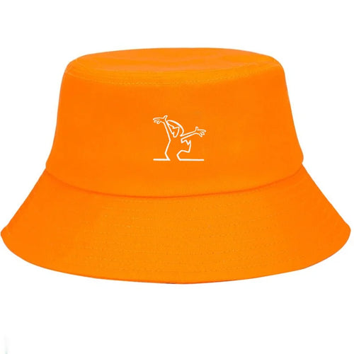 Dancing Figure Cotton Wide Brim Bucket Hat