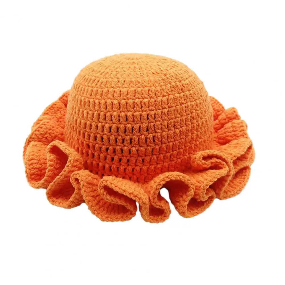 Women Windproof Brim Knit Fisherman Hat
