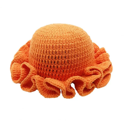 Women Windproof Brim Knit Fisherman Hat