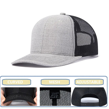 Rivet Embellished Hip-Hop Mesh Visor Snapback Cap