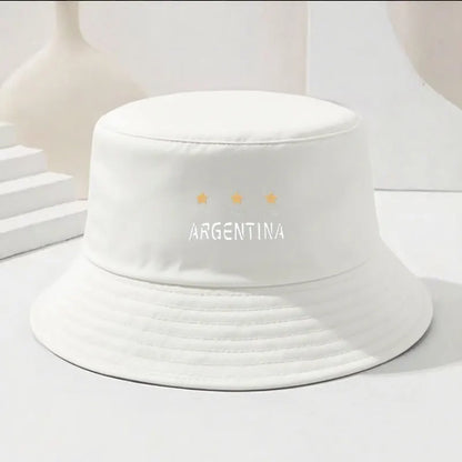 Retro Soccer Embroidered Denim Bucket Hat