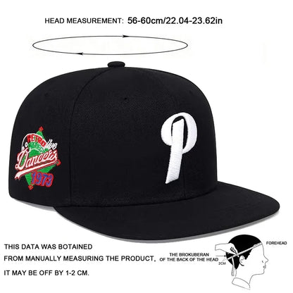 Unisex P Letter Embroidered Snapback Cap