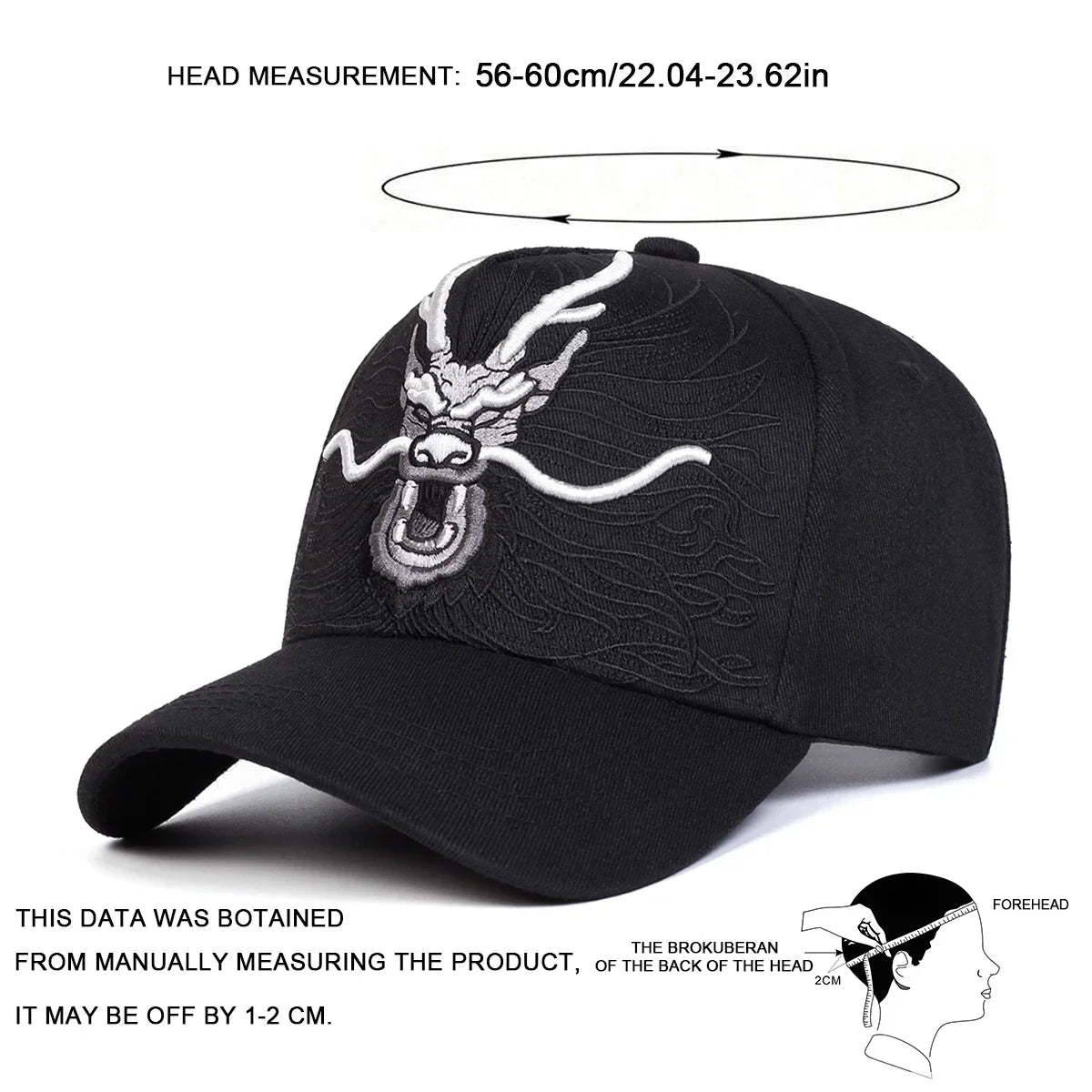 Unisex Dragon Embroidery Baseball Caps Spring