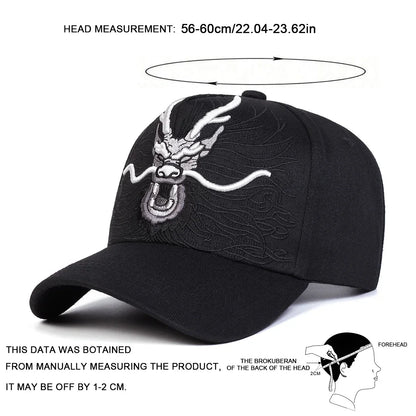 Unisex Dragon Embroidery Baseball Caps Spring