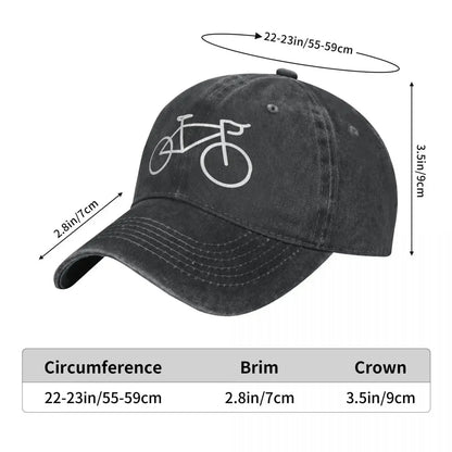Bike Lines Denim Cycling Baseball Cap