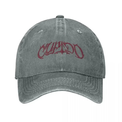 Tini Stoessel Cupido Logo Distressed Denim Baseball Cap